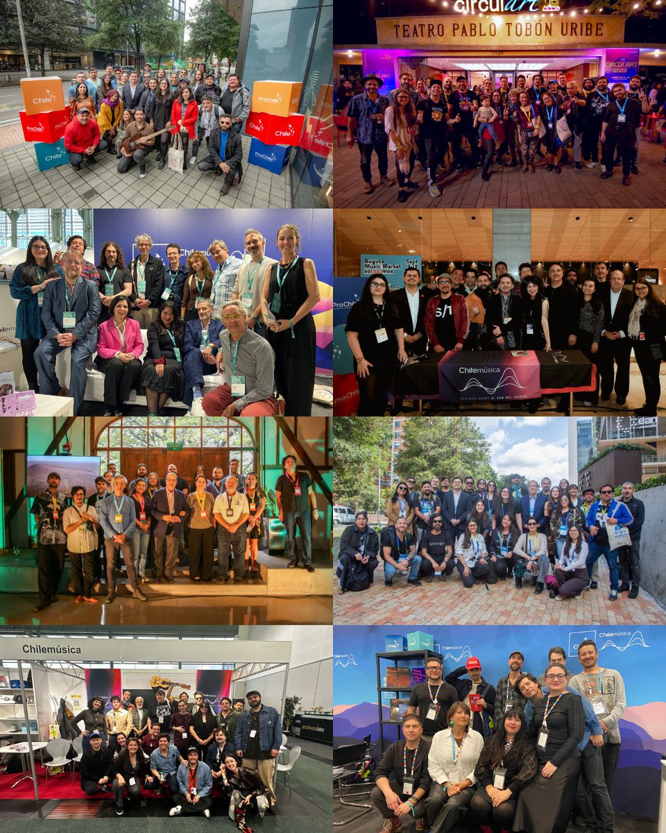 _chilemusica's tweet photo. 🌎✨ Un vistazo a algunas postales que han marcado el recorrido reciente de Chilemúsica en distintos mercados, ferias y encuentros internacionales.
Y esto continúa. El segundo semestre se viene con nuevas delegaciones, nuevos destinos y más experiencias por compartir. https://t.co/RVjgTOng5d