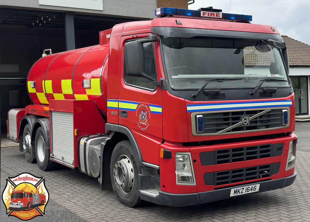 evo_uk's tweet photo. Northern Ireland Fire & Rescue Service: #Pomeroy Fire Station is home to 2014 Volvo FL260 / Emergency One WrL IRZ1574, and 2004 Volvo FM9 340 / Crossland WrC MKZ1646, both seen on 5th June 2026. More photos just added to our website https://t.co/4qnLPS1kOO #nifrs #nifiretour26 https://t.co/7iNm1hUp6B
