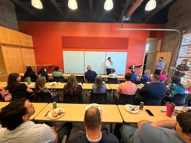 visualedgeit's tweet photo. Our CEO has been visiting Visual Edge IT teams nationwide for informal “Break Bread with James” sessions with service, sales, ops, leadership, and remote teams. The sessions are focused on listening, answering Town Hall questions, and talking through where we go next. https://t.co/lPeDEBYgIo