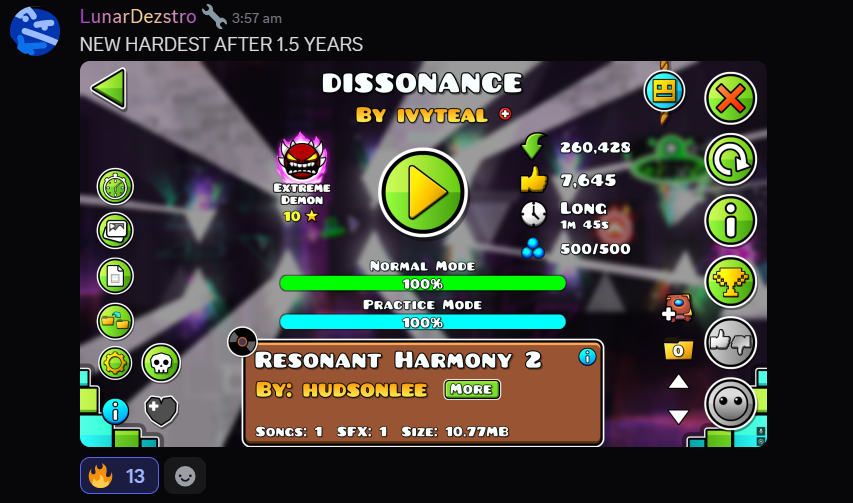 newzealandgd's tweet photo. .@SpiritOCE has beaten DISSONANCE as a new hardest after 37k attempts!

Congratulations! https://t.co/rJCLDKscB6