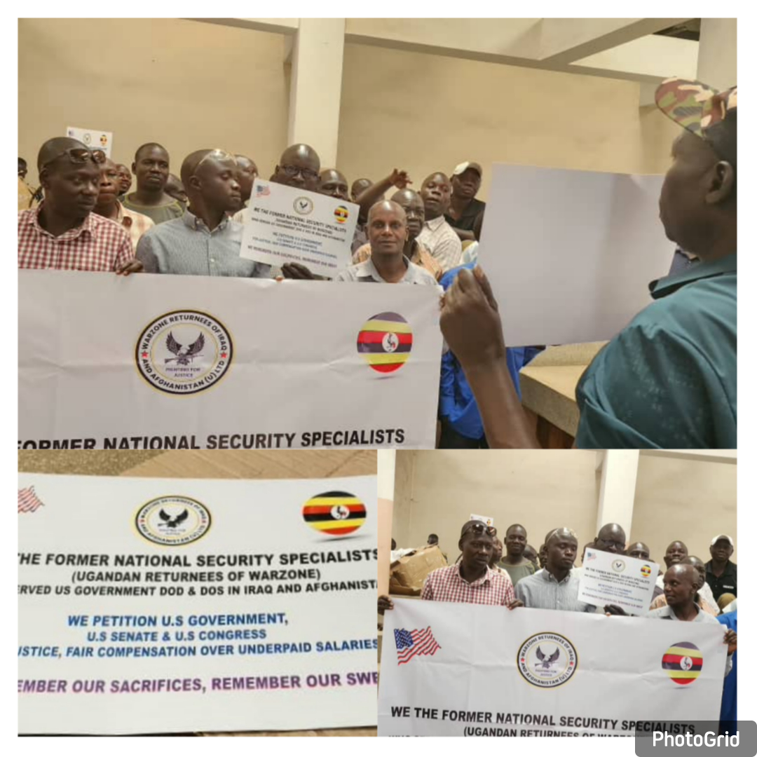 WarzoneReturnee's tweet photo. We the former foreign Nationals Security specialists (Ugandan veteran returnees) With due respect, we appeal to Esteemed US gov't officials, US Congress, US Senate &amp; the US Attorney General to give us Justice. We remember our sacrifices, remember our sweat. We demand "Justice." https://t.co/DvXVNYb9Cn
