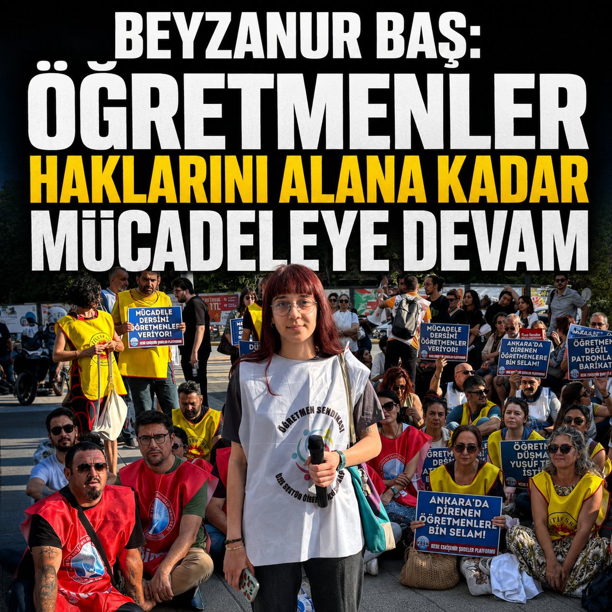 gazete26's tweet photo. Beyzanur Baş: "Öğretmenler haklarını alana kadar mücadeleyi sürdürecek" https://t.co/9Wq2jJyg7g https://t.co/lp9Icwqu3q