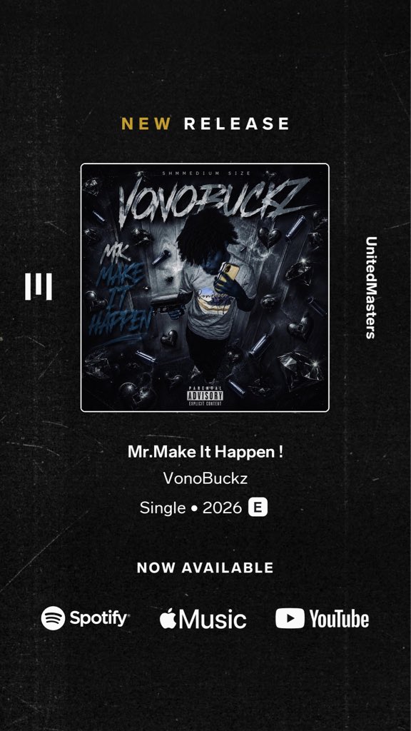 vonobuckz's tweet photo. Mr.Make it a Happen Out Noww on all platforms ‼️‼️‼️‼️‼️#unsignedartist #blow #fypシ゚viral #vonobuckz #stl  #estl #MrMakeitHappen 
#newmusic #upcomingartist #mainstream https://t.co/OO5K02fNM1