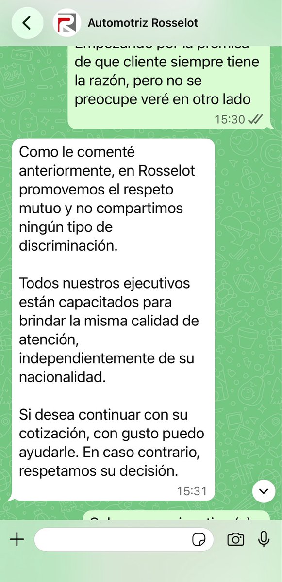 RRun_Vero's tweet photo. Pedí una cotización a la Automotora Rosselot y me dieron con un ejecutivo llamado Yocnny
Te da confianza eso? Nopo
Entonces pedí un ejecutivo (a) chileno y me mandaron eso 👇🏼 https://t.co/QMz4NhTWZL
