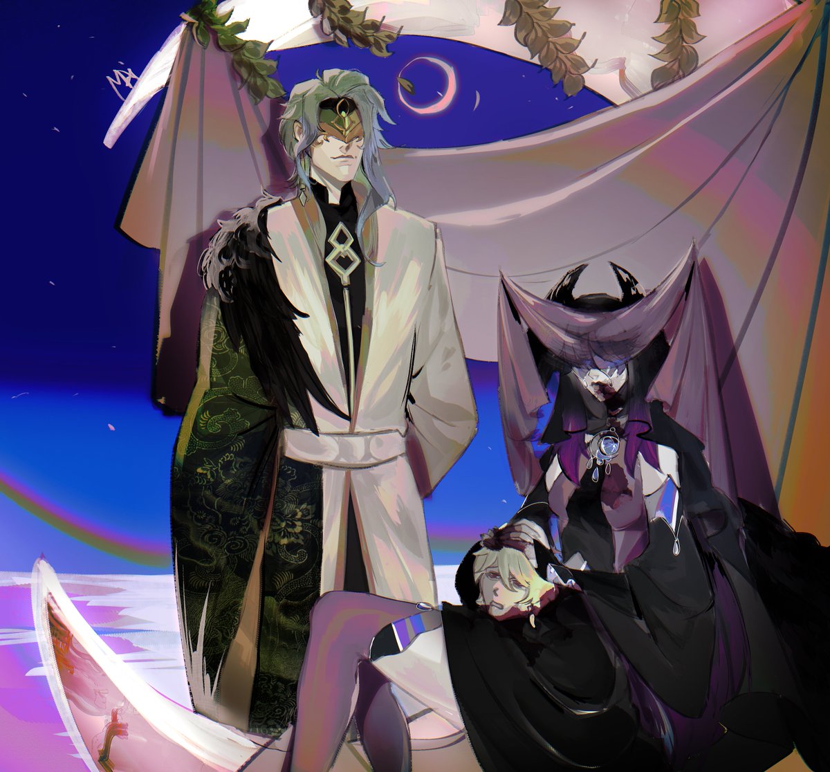 Ded_Banilla's tweet photo. Dendro Archon and Goddess of the moon

#dottore #columbina https://t.co/AyQNmperU4