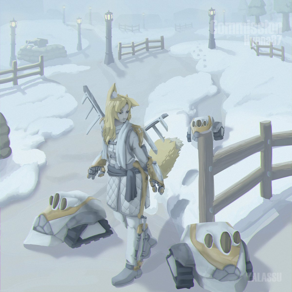 Yalassu's tweet photo. Another RimWorld commission! Did this one a while back, it's a mechanitor walking through the middle of an ice age

#rimworld #rimworldart #commissionsopen https://t.co/6lEqBygXH6