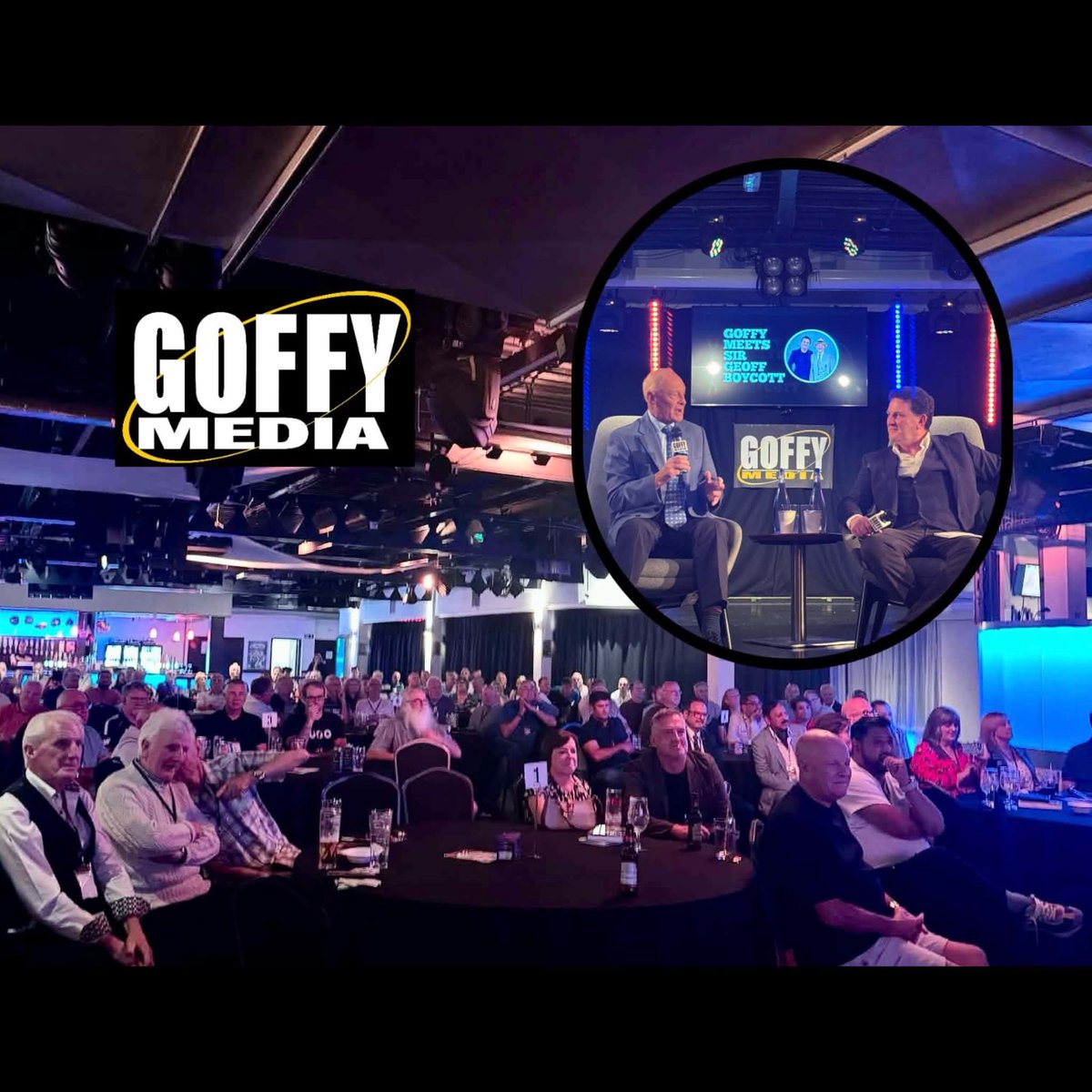 GoffyMedia's tweet photo. A few more memorable photos from our hugely successful 'Evening With @GeoffreyBoycott in Middlesbrough at the weekend. 
The response was still arriving today! 
All set for our next one in North Shields on October 9th 2026 > 
*Info > https://t.co/OYTJqsoT27… https://t.co/CB36ZxiIjg