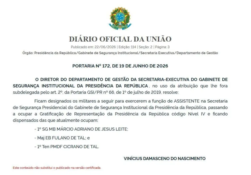 meioindep's tweet photo. 🚨VEJA: Governo Lula nomeia "Fulano" e "Cicrano de tal" como assistentes do GSI https://t.co/M2BivjDgJw