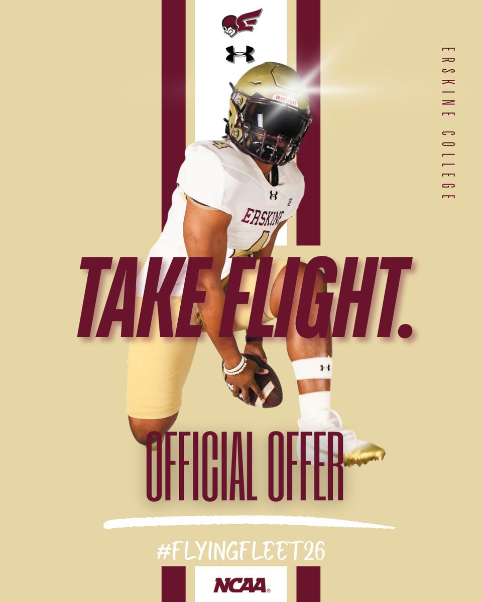 RyanKBuckILHS's tweet photo. After a conversation with @icoachfb , I am blessed to receive an offer from Erskine Football! @FleetFB @hastings_coach #flyingfleet26 #classof27 https://t.co/jbE5LQevX7