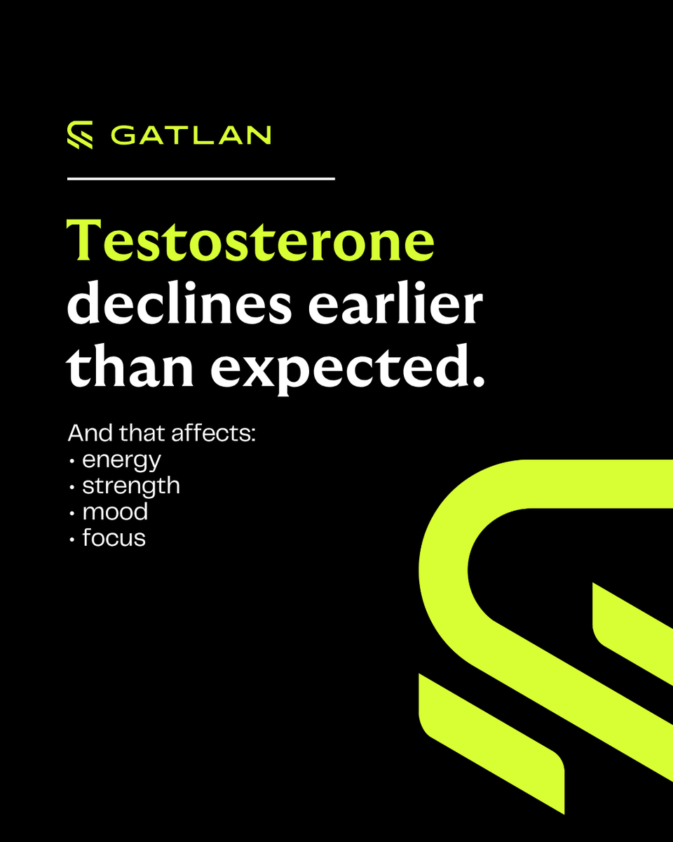 GatlanHealth's tweet photo. Testosterone plays an important role in both men and women. Age is part of the equation, but so are stress, sleep, nutrition, and everyday lifestyle habits.
.
.
.
#GATLAN #MensHealth #Longevity #Recovery #Wellness https://t.co/IsfsUus3xz