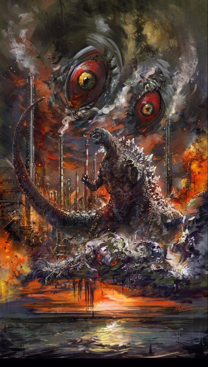 Mr_goji54's tweet photo. Insane artwork of ‘Godzilla vs. Hedorah’ done by artist Hayaken Sarena 🙌🏻🔥🔥 https://t.co/S6kr5Xikkb