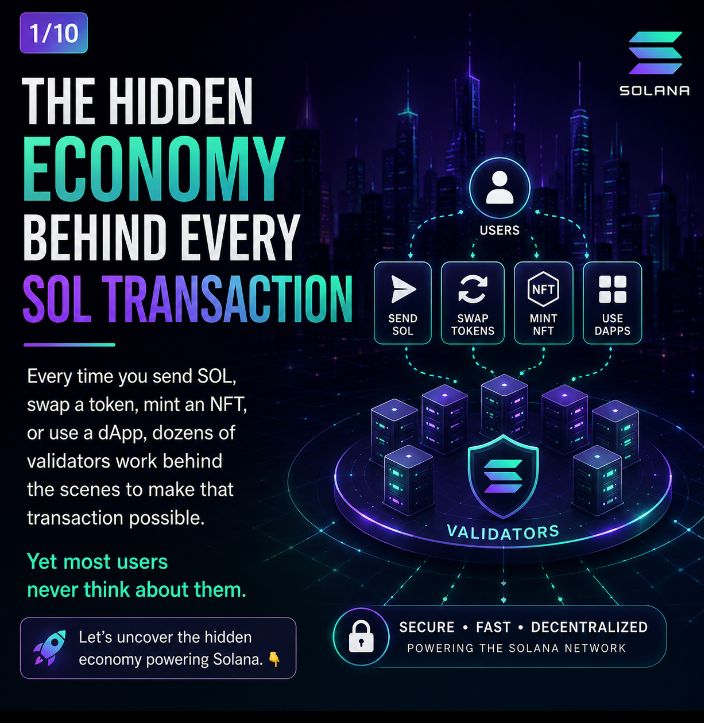 Mokufti's tweet photo. What if I told you that every SOL transaction depends on people you've never met?
No banks. No middlemen. No central authority.
Yet somehow, the network still works.
The secret? Validators.
Let's talk about the invisible force powering Solana. 👇
#Solana #YontaLabs https://t.co/XiB48eo8pC