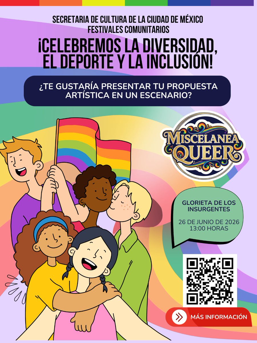 CdmxClinica's tweet photo. 🌈 Les comparto esta convocatoria para quienes deseen participar con alguna propuesta artística. Un espacio para expresarse, convivir y celebrar la diversidad. 💜📲 Registro aquí:
https://t.co/rmLmg3MhHR https://t.co/FA8fIoI7I0