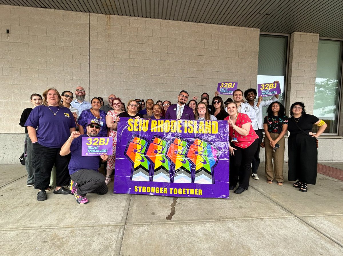 32BJMARI's tweet photo. TODAY: we joined several local SEIU chapters in RI to announce our endorsement of @DavidMoralesPVD for Mayor of Providence! 

PVD deserves a mayor who prioritizes affordability, justice, + dignity in their agenda and David does exactly that. We're ready to vote him in this fall! https://t.co/kNI8xkwYnX