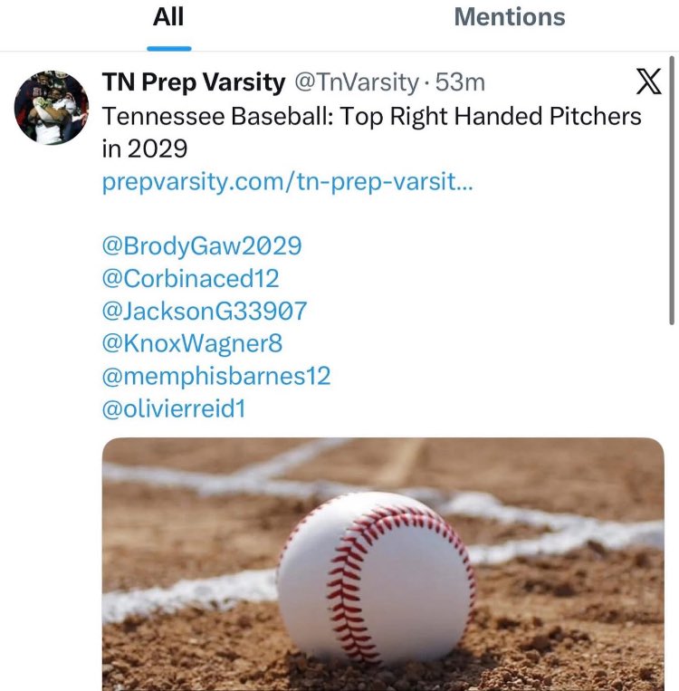 Dirtbags_MidSth's tweet photo. 🚨☠️WE KNOW THEM☠️🚨

#Ourguys 
@BrodyGaw2029 and @memphisbarnes12 make the list of top 2029 RHPs‼️

#DPX ☠️ #BagsUp ☠️ https://t.co/wtP5ShWe8v
