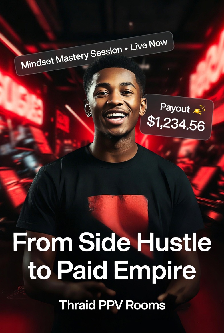 NameInvestments's tweet photo. Tired of free webinars that pay you nothing?
With Thraid PPV Rooms you can finally:
��� Set your own gate price
✅ Teach your lectures, lessons &amp; trainings live
✅Stop giving knowledge away. Start earning from it.
→ https://t.co/DvjO7HqXhB https://t.co/k3qyPJjvcw