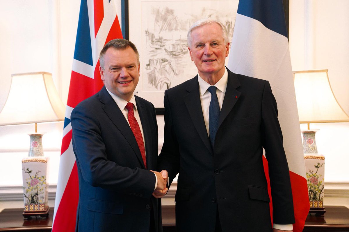 NickTorfaen's tweet photo. Pleasure to meet @MichelBarnier today to discuss the UK’s partnership with the EU and France! 🇬🇧🇫🇷🇪🇺 https://t.co/UuX7zcGRdT