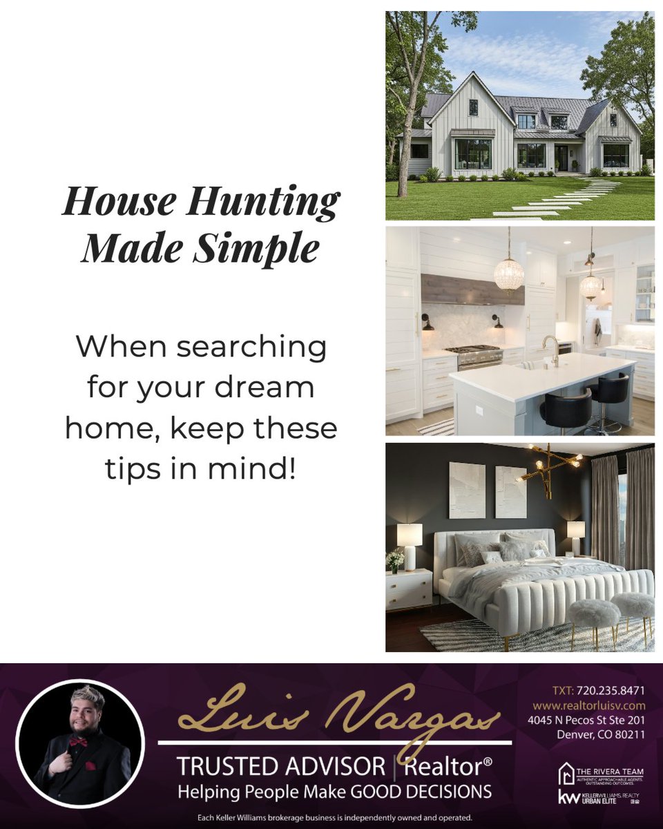 RealtorLuisV's tweet photo. 🔑 Smart house hunting starts with the essentials.

1️⃣ Prioritize needed bedrooms/bathrooms
2️⃣ Think long-term
3️⃣ Don’t overlook the basics for “wow” features
4️⃣ Be realistic about repairs &amp; flaws

Stay focused on what matters most. 🏡

#realtorluisv #trustedAdvisor https://t.co/79LtDMBI3X