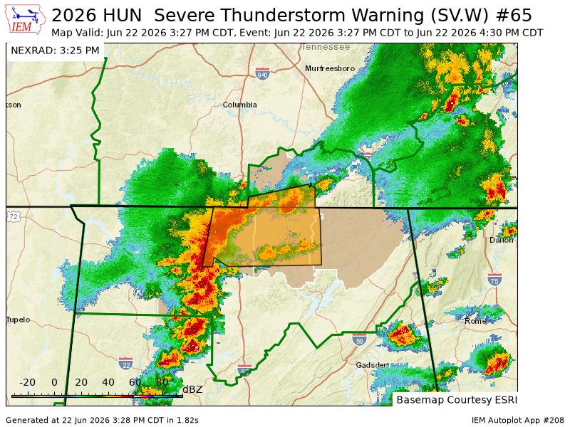 CamutoWHNT's tweet photo. HUN issues Severe Thunderstorm Warning [wind: 60 MPH (RADAR INDICATED), hail: <.75 IN (RADAR INDICATED)] for Jackson, Lawrence, Limestone, Madison [AL] and Lincoln [TN] till Jun 22, 4:30 PM CDT https://t.co/OHRiIv1LS7 https://t.co/bBdTCrdC54