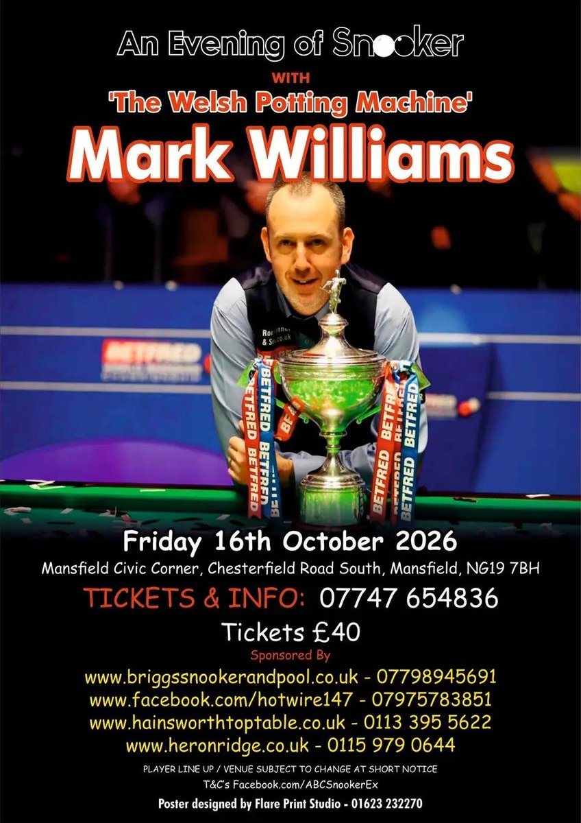 ABCsnookerex's tweet photo. Taking charge of the baize is Triple Crown referee @brendanmoore147 &amp; MC &amp; host is the superb @announcerphil 

Going to be another fantastic night of snooker! https://t.co/FHZ69XRRE4