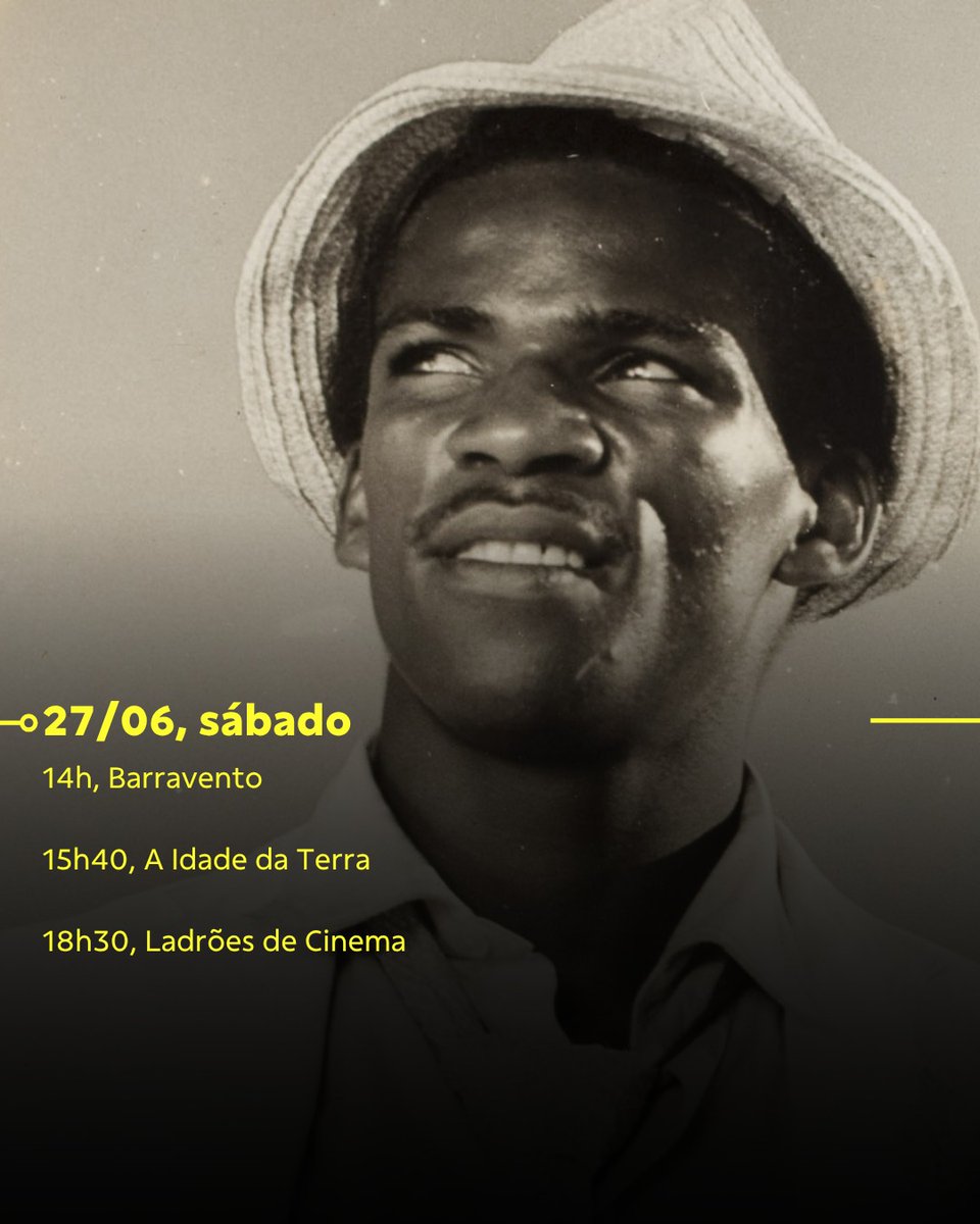 CCBB_RJ's tweet photo. 📅 27/06, sáb
14h, Barravento
15h40, A Idade da Terra
18h30, Ladrões de Cinema
 
📅 28/06, dom
14h, Mesa 2: “Pitanga e o Seu Legado”
Mediação: jornalista Maju Coutinho
Participação: atriz Elisa Lucinda, pesquisador Juliano Gomes e o homenageado Antonio Pitanga https://t.co/MHmY4ytlFa