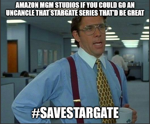 bobiroc's tweet photo. @AmazonMGMStudio 

#SaveStargate https://t.co/eOIvBYTGFH