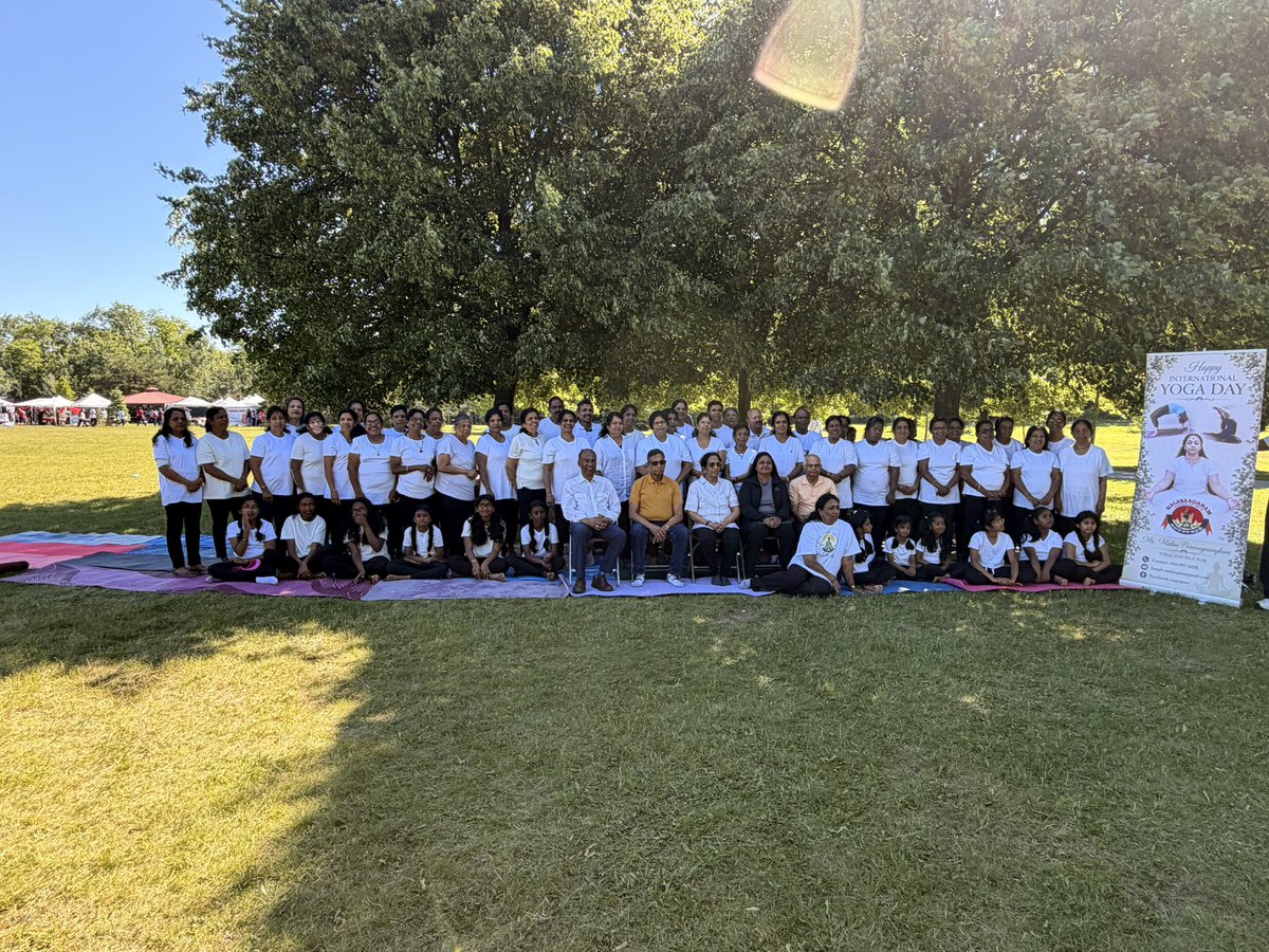 LoganKanapathi's tweet photo. It was a beautiful celebration of International Yoga Day and Father’s Day, bringing our community together in the spirit of wellness, gratitude, and family.

A sincere thank you to organizer Malini Pararajasingham for making this wonderful event possible. https://t.co/byVg771EDn