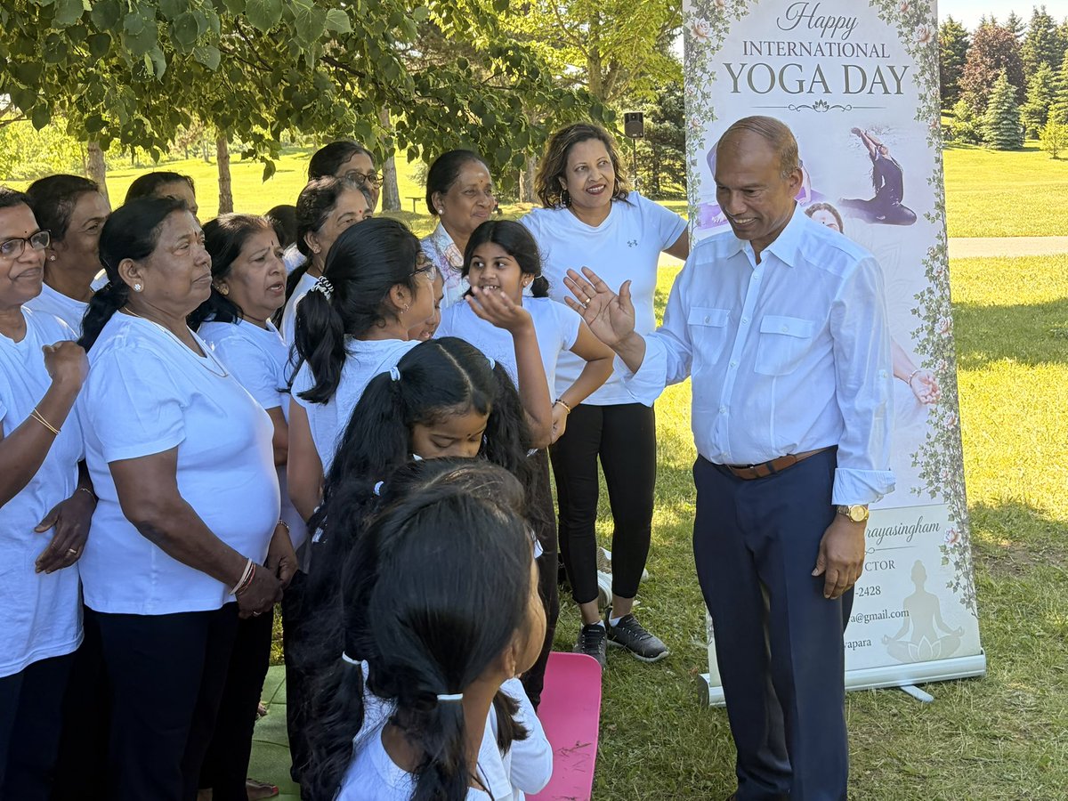 LoganKanapathi's tweet photo. It was a beautiful celebration of International Yoga Day and Father’s Day, bringing our community together in the spirit of wellness, gratitude, and family.

A sincere thank you to organizer Malini Pararajasingham for making this wonderful event possible. https://t.co/byVg771EDn