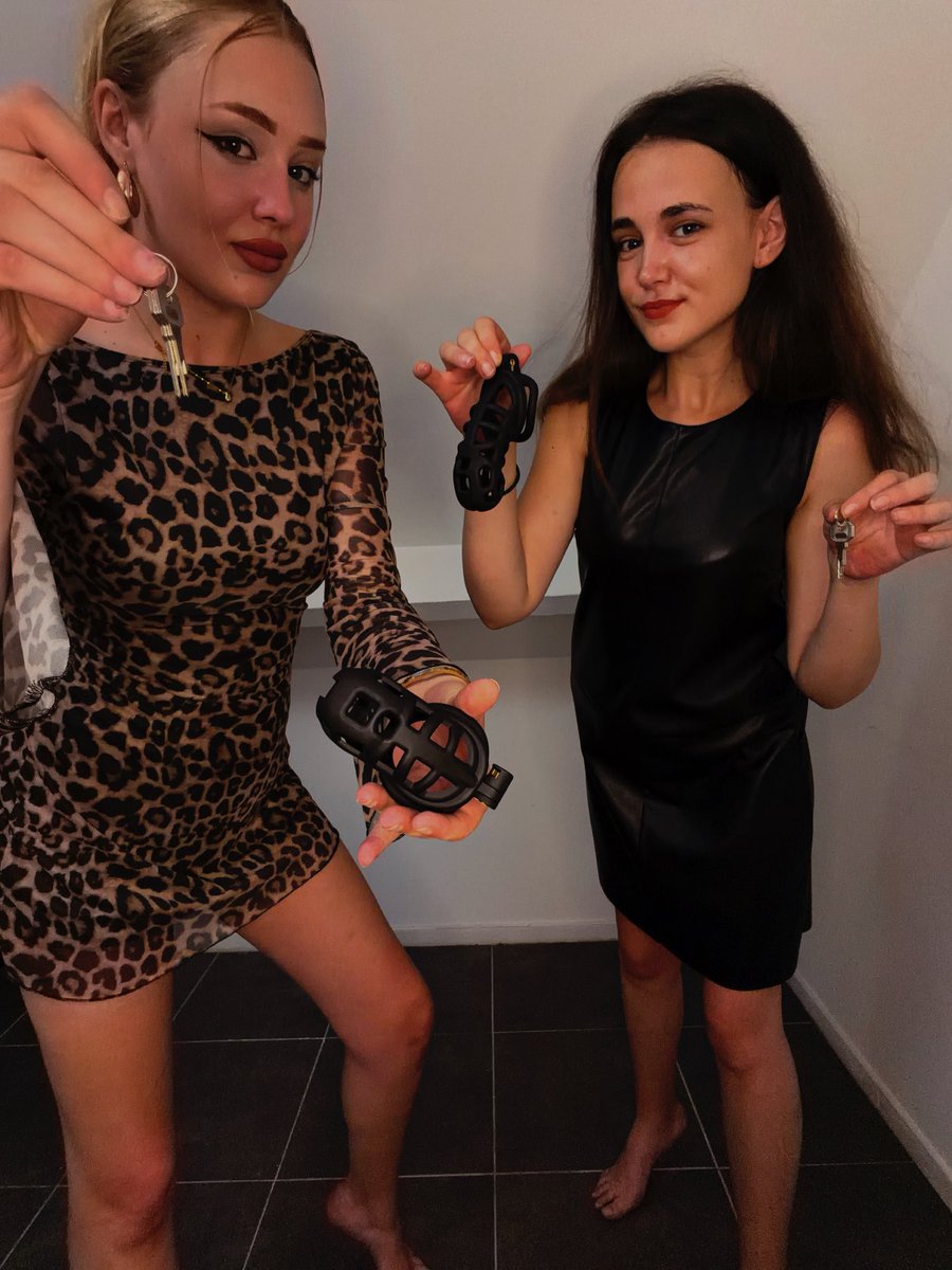 Onlymiss_elisee's tweet photo. From now on, you stay locked in your chastity cage for Mistress Elise and Mistress Ella, the Supreme Sisters.⛓️🩸

No touching. No release. No pleasure without permission. The strap-on is waiting to remind you exactly who is in control.⛓️

You kneel. You obey. You take what your Mistresses decide.🧎‍♂️🧎

Say: “Thank you, Mistresses. I belong to you.”