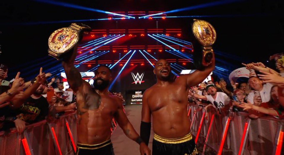 reigns_era's tweet photo. STREET PROFITS ARE NEW NEW WORLD TAG CHAMPS!!!

THE REIGN OF TERROR IS OVER

#WWERaw https://t.co/BqdkZejDYY