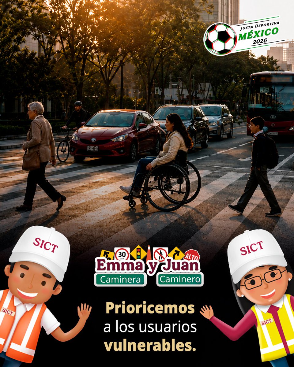 SICTmx's tweet photo. México es sede de un evento atípico; vive este mundial de fútbol con precaución, tolerancia y empatía. Prioricemos a las personas usuarias vulnerables. ♿ https://t.co/kHps7fl7a2