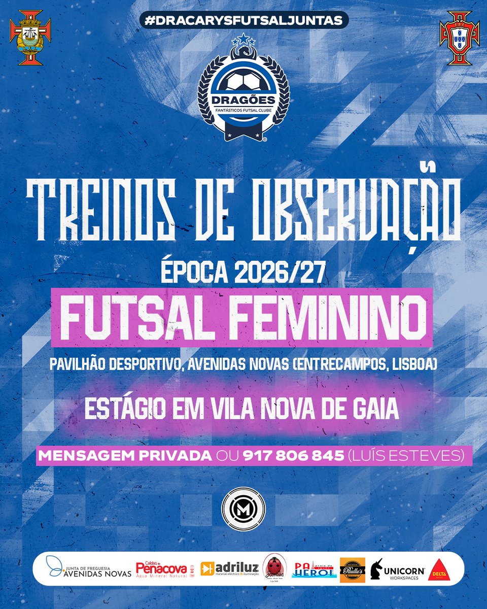 dfutsal2018's tweet photo. Dragões Futsal Feminino 

🐲 Vem fazer parte da nossa história! Ainda há espaço para melhorar. Estamos à procura de novos talentos para integrar a nossa equipa sénior na próxima época. Se tens paixão pelo futsal e queres evoluir connosco, esta é a tua oportunidade!

 🇳🇮 https://t.co/9wxsefK4ii