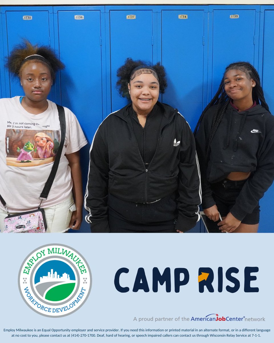 EmployMilwaukee's tweet photo. Camp RISE 2026 has officially started! We're ready for a summer full of field trips, career exploration, community projects, and lasting friendships and memories! #camprise #employmilwaukee #milwaukee #youthprogram #earn&amp;learn https://t.co/ChWoJkOykF