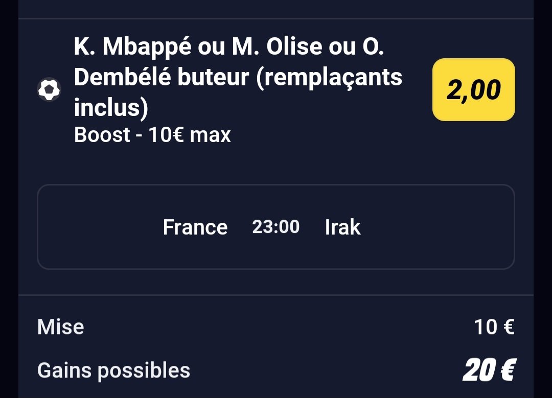 PicksDc's tweet photo. Ding dong 🔔🔔 boost betlic à prendre bien évidemment 
N'oubliez pas de rejoindre le discord on a passé quelques pronos sympa sur le match de l'Argentine 
#TeamParieurs 
#WorldCup 
#foot https://t.co/5Sxu8sFTT3