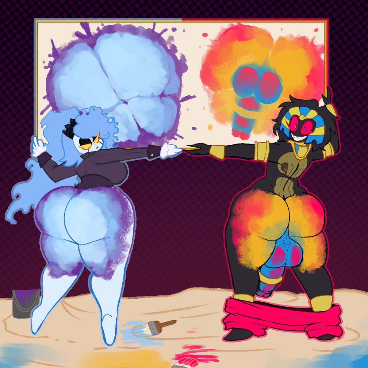 MochiMelted's tweet photo. Two ghosts showing off their artistic talent 🖌️ https://t.co/piDURgWBA5