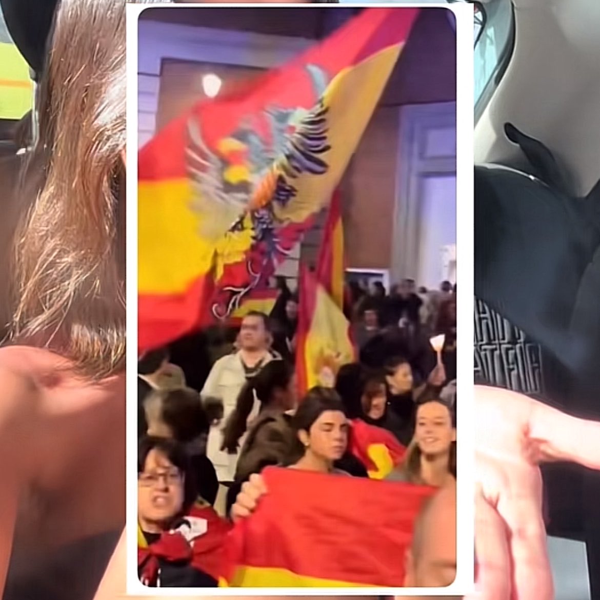 rafalozzz's tweet photo. 📲 MAFALDA CARDENAL aclara su FOTO en una MANIFESTACIÓN con BANDERAS FRANQUISTAS: 

“la dana me pilló muy de cerca. fui a protestar contra toda la gestión de todos los encargados. no me puedo hacer responsable de las banderas y los símbolos que sujeten gente ajena. en la vida he apoyado ni apoyaré el fascismo.”