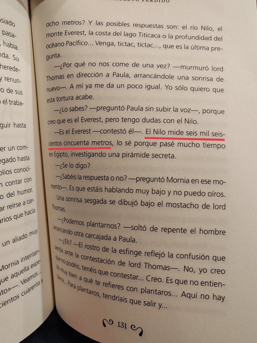 I_ConBe's tweet photo. Oye @JuanGomezJurado . Necesito un favor. Mi hija está convencida de que el río Nilo mide 6 km porque lo ha leído en unos de tus libros de Amanda Black. ¿Le puedes confirmar que hasta tus libros pueden contener una pequeña errata? Gracias. https://t.co/bTazQxPDge