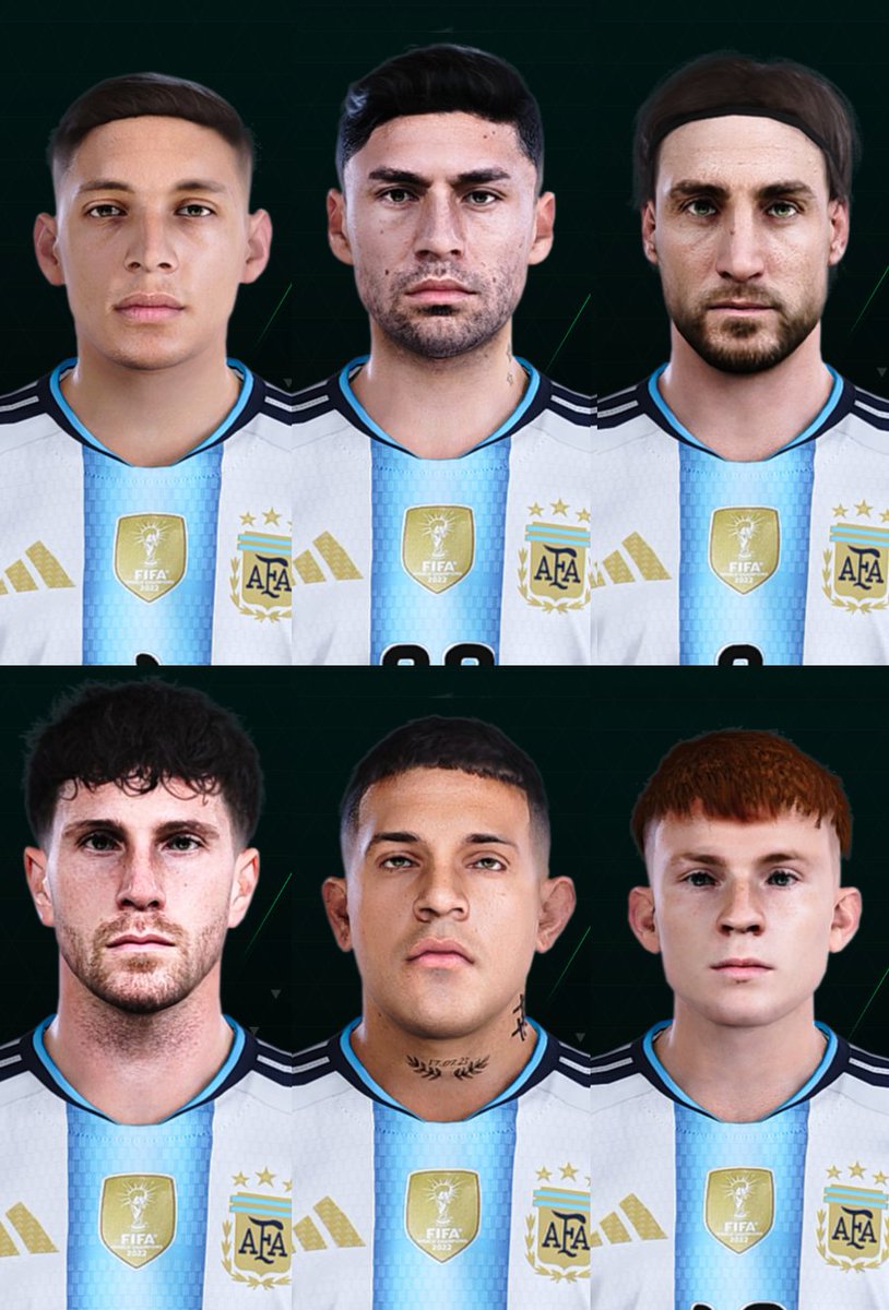 FedericoPicoLp's tweet photo. Facepack de Argentina en la word cup 2026 para pes 2021 con todos los 26 convocados de la scaloneta. https://t.co/KXFTC4SDr3 https://t.co/1g7DNvvCaZ