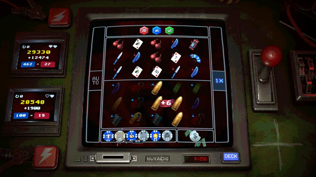 strong_monkey_g's tweet photo. We wanted creepy 2000s jank energy. Did we pull it off?

Hey! Me and my mates are working on a game Dead Spin inspired by the aesthetics of the late 1990s and early 2000s. It’s about duels on a weird special slot machine with masked lunatic gamblers.

We've been trying to add that creepy horror spice to the visuals and overall design unsettling, weird, with a dash of PS2-era jank charm.

So what do you think? Did we pull it off?

support us on our Steam page and wishlist the game: https://t.co/10YBNaVsWf 

#DeadSpin #IndieHorror #RetroHorror #GameDev #PS2 #HorrorCommunity #Steam