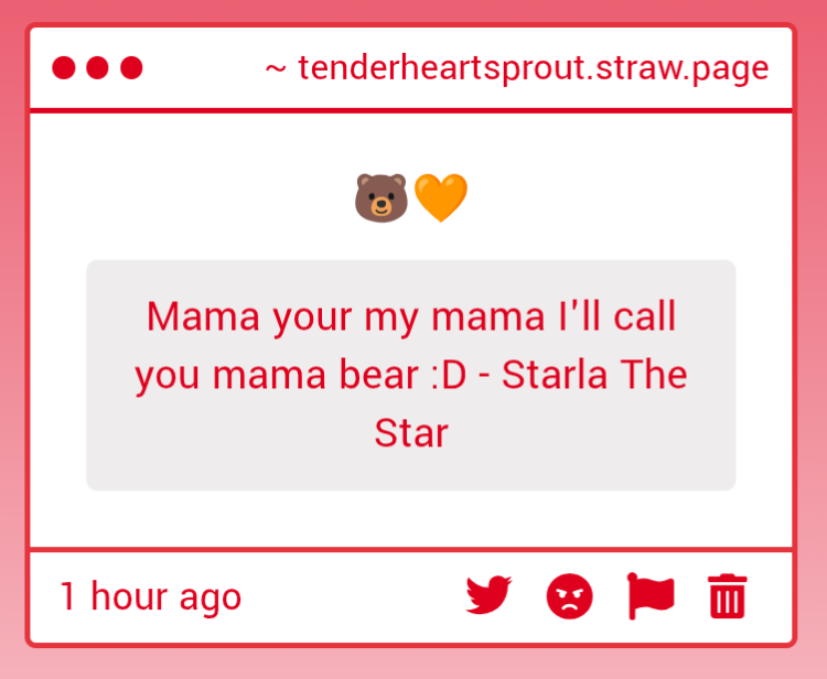 hneybri23159's tweet photo. mama? hm.. alright then starla the star, id be willing to be your mama! or papa heh, any will do https://t.co/IinKJQ5eFe