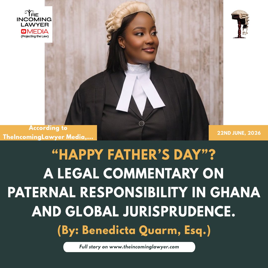 sylvanusbedzrah's tweet photo. 📌LegalArticle
“HAPPY FATHER’S DAY"? A LEGAL COMMENTARY ON PATERNAL RESPONSIBILITY IN GHANA AND GLOBAL JURISPRUDENCE.
(By: Benedicta Quarm, Esq.)

Read:
https://t.co/gYqj6Oqg73 https://t.co/kjcLESavW6