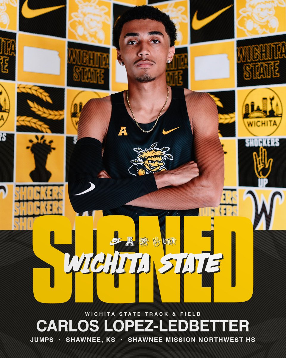 GoShockersTFXC's tweet photo. 𝐈𝐧𝐤𝐞𝐝! ✍️

🟡 2026 Kansas State 6A Triple Jump Champ
🟡 2026 Kansas State 6A Long Jump Bronze
🟡 LJ - 23'6.5", TJ - 49'1"

Welcome to the Wichita State family, 𝐂𝐚𝐫𝐥𝐨𝐬 𝐋𝐨𝐩𝐞𝐳-𝐋𝐞𝐝𝐛𝐞𝐭𝐭𝐞𝐫! #FearTheWheat 🌾 https://t.co/WBBPOOr9rI