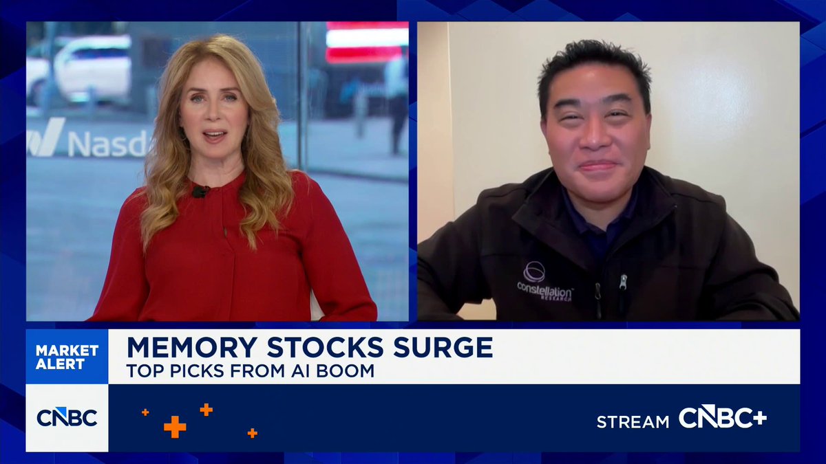 constellationr's tweet photo. The hottest areas of the #AI trade will be in the memory market, says Constellation’s Ray Wang https://t.co/TMAFHughvH @CNBC @SquawkCNBC @beckyquick @rwang0 of @constellationr discusses the state of the tech sector, what to expect from Micron’s quarterly earnings results this week, and more.