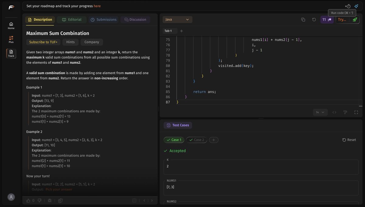 Aayushi__Shukla's tweet photo. Day 22/45 completed - 
1. implement max heap
2. 5th largest element in an array
3. maximum sum combination
@striver_79 @takeUforward_ #SDESheetChallenge #DSA #45DaysOfCode https://t.co/csbgOLiQAu