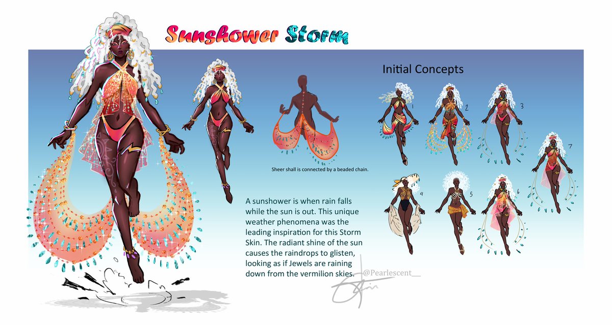 pearlescent____'s tweet photo. SUNSHOWER STORM

My original summer skin concept for our favorite Storm Goddess, Ororo Munroe AKA Storm.

#MarvelRivals #RivalsCreate #RivalsSummer https://t.co/RKZ8Z15jsq