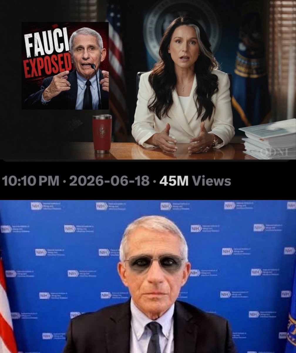 liz_churchill10's tweet photo. Tulsi Gabbard drops a 45 MILLION view Fauci Bomb and Regime Media is still radio silent https://t.co/3v51SeqcMV