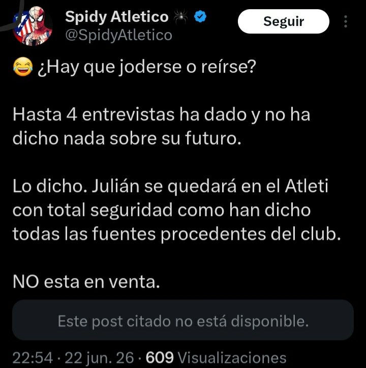 PacoSanz1810074's tweet photo. @SpidyAtletico Estoy llorando macho. Infosevillismo se va a quedar en anécdota https://t.co/WZf5WEEE2A