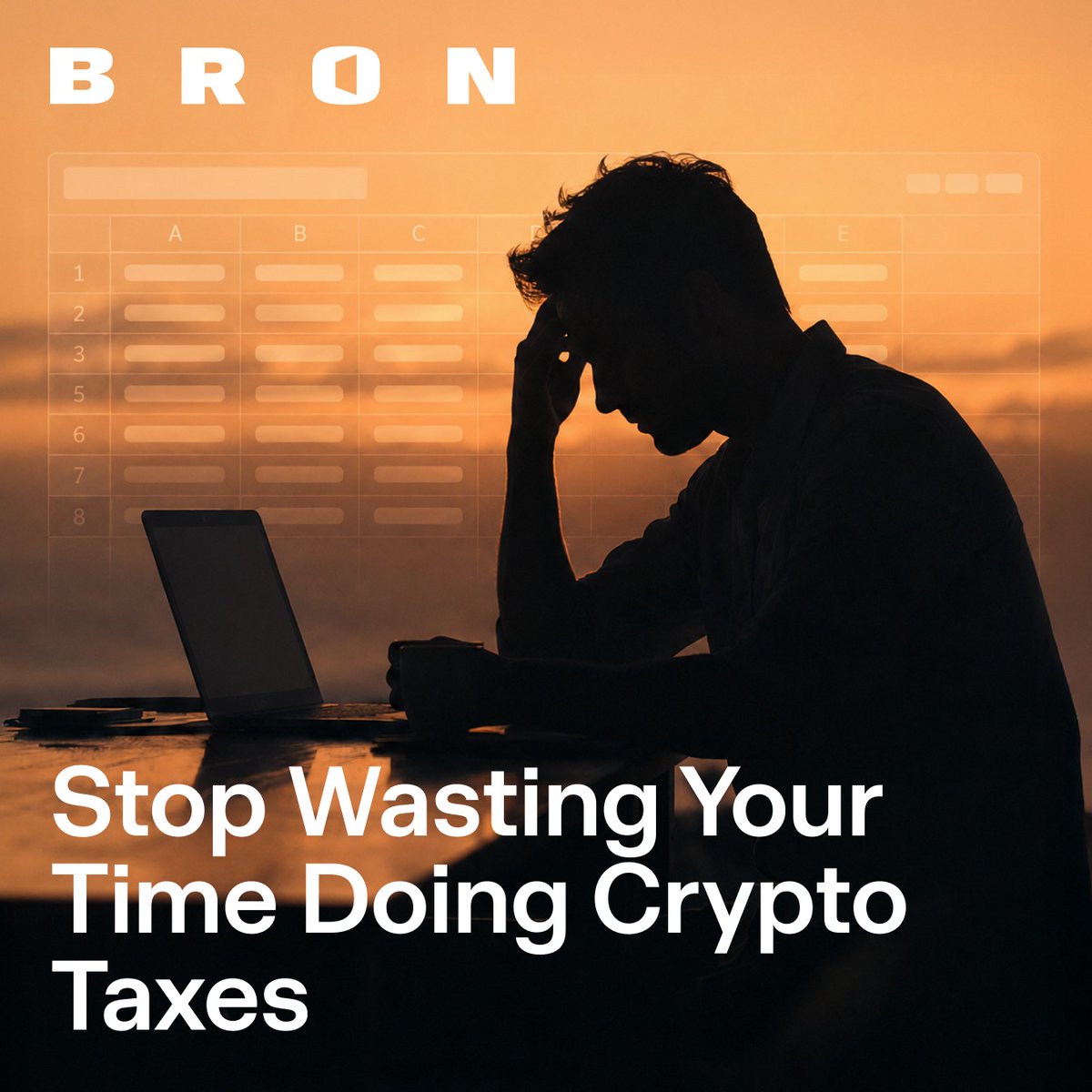 bronwallet's tweet photo. Gathering data for crypto taxes manually is how smart people waste dumb amounts of time.
Bron makes the boring part easier with transactions export to Excel.