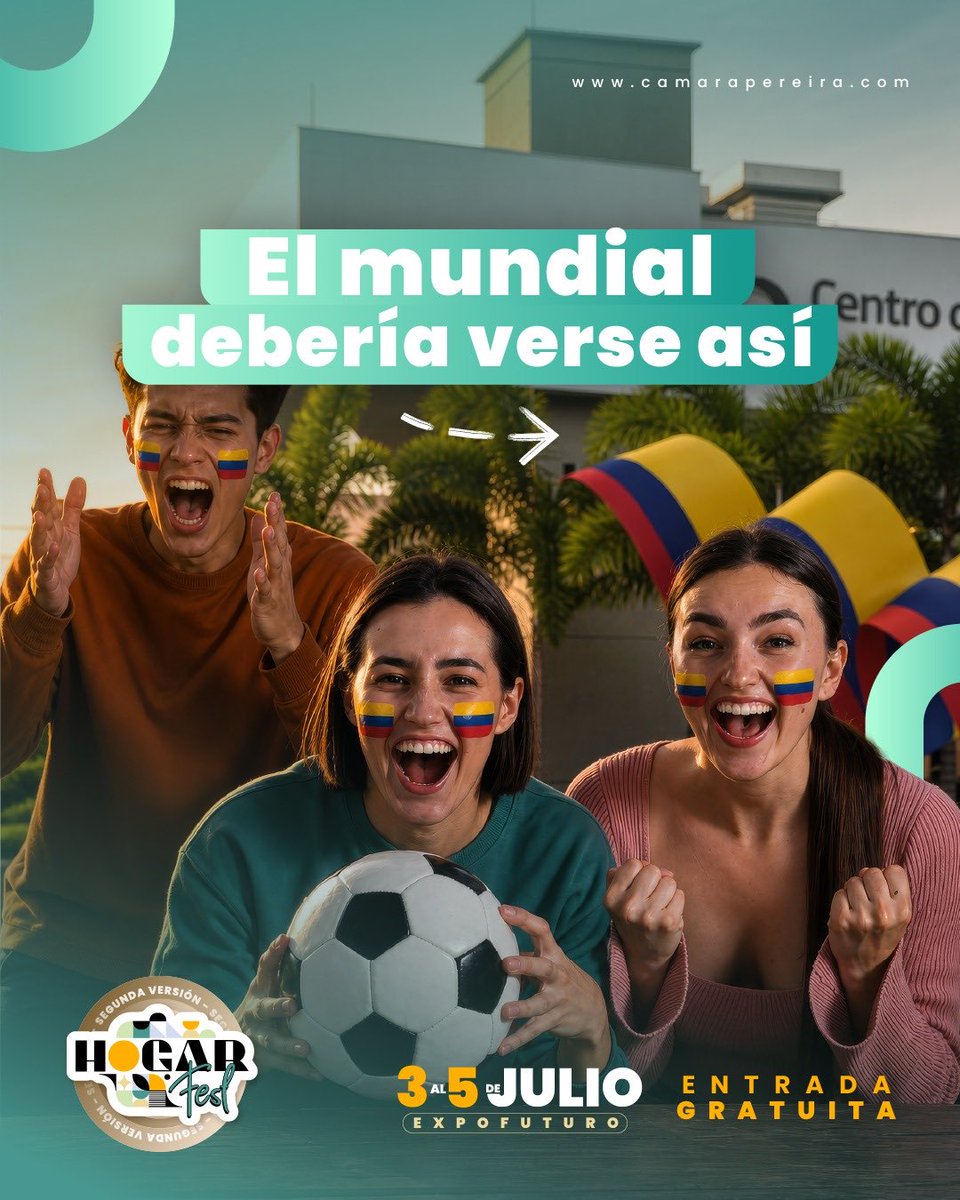 MINUTOPEREIRA's tweet photo. ⚽ ¡Así se vive la pasión por el fútbol en la feria Hogar Fest 2026!

Mientras apoyamos a la Selección, podrás disfrutar de una experiencia llena de inspiración, entretenimiento y nuevas ideas para tu hogar en el Madrugón y trasnochón 😍. 🏡✨

📅 Del 3 al 5 de julio https://t.co/JAiJ1vfAIT