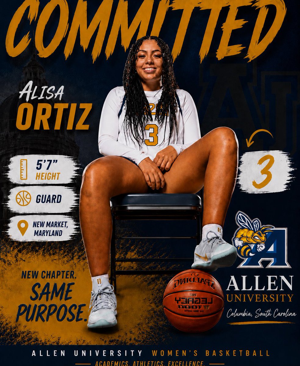 AllenUWBB's tweet photo. 🐝💙 SIGNED, SEALED, AND READY TO WORK.

We are proud to welcome Alisa Ortiz to the Yellow Jacket family! Hailing from New Market, Maryland, the 5’7” guard brings energy, determination, and a winning mindset to our program. #Allenuniversity #readytogo https://t.co/NenktlonUN